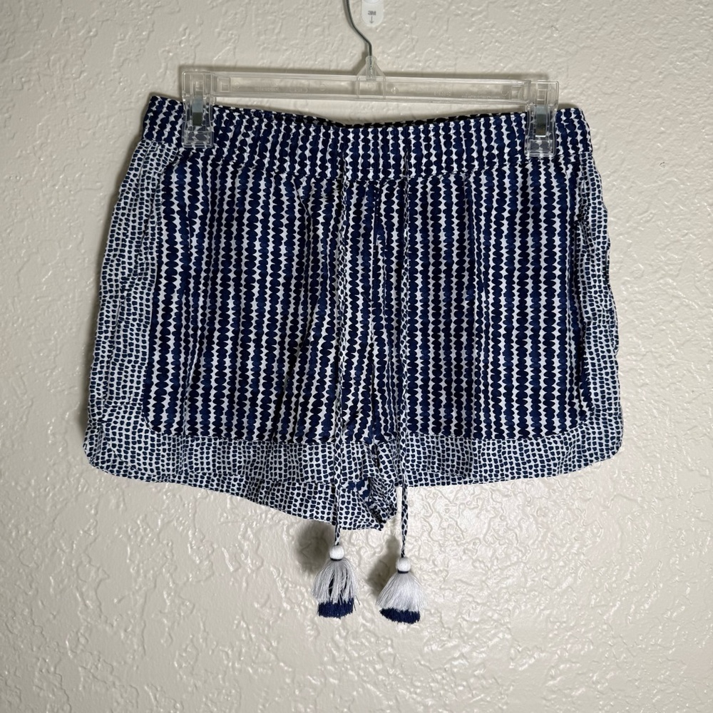 Vineyard Vines Blue/White Dot Stripe Print Silk Blend Pull-On Shorts Size XS